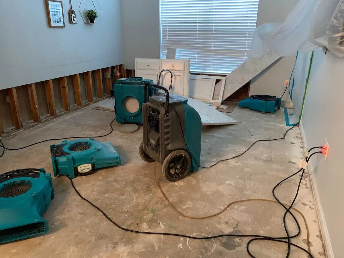 Dehumidifier in flood-cut room for Water Extraction & Removal in Hadley